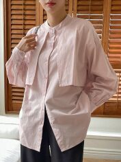 Акція на Блузка жіноча SHEIN GD-00133998 L Світло-рожева від Rozetka