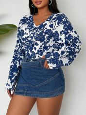 Акція на Блузка жіноча SHEIN GD-00150831 S Синя від Rozetka