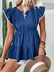 Акція на Блузка жіноча SHEIN GD-00144795 L Синя від Rozetka