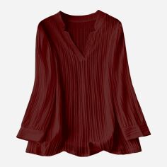 Акція на Блузка жіноча SHEIN GD-00137681 XL Бордова від Rozetka