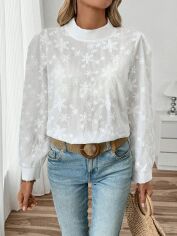 Акція на Блузка жіноча SHEIN GD-00151215 S Біла від Rozetka