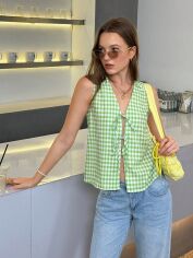 Акція на Блузка жіноча SHEIN GD-00155424 L Зелена від Rozetka