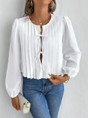 Акція на Блузка жіноча SHEIN GD-00132357 L Біла від Rozetka