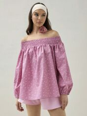 Акція на Блузка жіноча SHEIN GD-00147451 M Світло-рожева від Rozetka