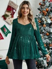 Акція на Блузка для вагітних жіноча SHEIN GD-00111493 L Смарагдова від Rozetka