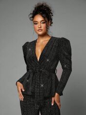 Акція на Блузка жіноча SHEIN GD-00111413 S Чорна від Rozetka