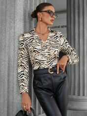 Акція на Блузка жіноча SHEIN GD-00132464 L Бежева від Rozetka