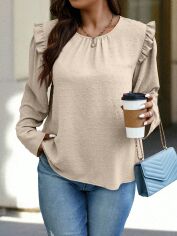Акція на Блузка жіноча SHEIN GD-00132907 XL Бежева від Rozetka