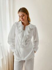 Акція на Блузка жіноча SHEIN GD-00133242 XL Біла від Rozetka
