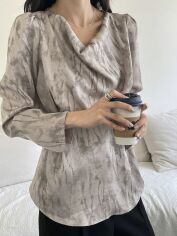 Акція на Блузка жіноча SHEIN GD-00134184 XL Сіра від Rozetka