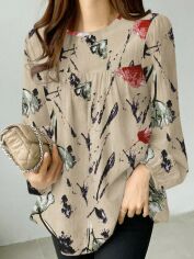 Акція на Блузка жіноча SHEIN GD-00150909 S Світло-бежева від Rozetka