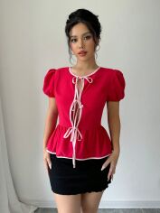 Акція на Блузка жіноча SHEIN GD-00145043 L Малинова від Rozetka
