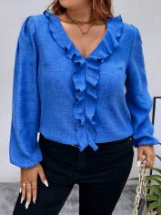 Акція на Блузка жіноча SHEIN GD-00131983 XL Синя від Rozetka