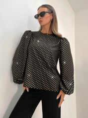 Акція на Блузка жіноча SHEIN GD-00134274 M Чорна від Rozetka