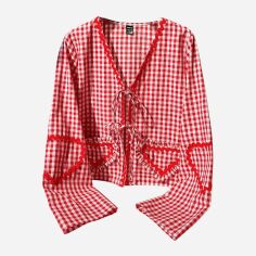 Акція на Блузка жіноча SHEIN GD-00134357 M Червона від Rozetka