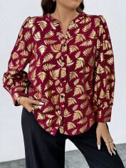 Акція на Блузка жіноча SHEIN GD-00134524 2XL Бордова від Rozetka