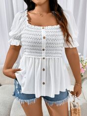 Акція на Блузка жіноча SHEIN GD-00135915 XL Біла від Rozetka