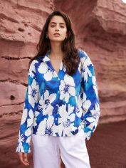 Акція на Блузка жіноча SHEIN GD-00150683 S Синя від Rozetka