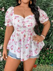 Акція на Блузка жіноча SHEIN GD-00136074 XL Біла від Rozetka