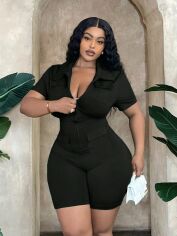 Акція на Комбінезон жіночий SHEIN GD-00133272 2XL Чорний від Rozetka