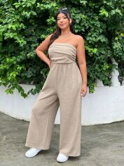 Акція на Комбінезон жіночий SHEIN GD-00136183 XL Світло-бежевий від Rozetka