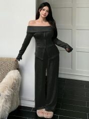 Акція на Костюм жіночий SHEIN GD-00132293 XL Чорний від Rozetka