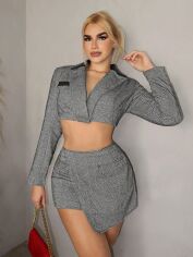 Акція на Костюм жіночий SHEIN GD-00132307 S Чорний з білим від Rozetka