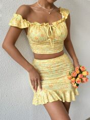 Акція на Костюм жіночий SHEIN GD-00132463 L Жовтий від Rozetka