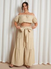 Акція на Костюм жіночий SHEIN GD-00134029 XL Світло-бежевий від Rozetka
