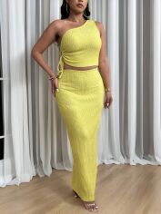 Акція на Костюм жіночий SHEIN GD-00134551 XL Жовтий від Rozetka