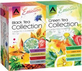 Акція на Набір чаїв Askold Black Tea Collection та Green Tea Collection в пакетиках з ярличками у конвертах 70 г 20 конвертів по 2 г та 20 конвертів по 1.5 г від Rozetka