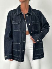 Акція на Куртка жіноча SHEIN GD-00116855 XS Темно-синя від Rozetka