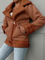 Акція на Куртка жіноча SHEIN GD-00108761 XL Світло-коричнева від Rozetka