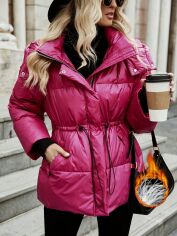 Акція на Куртка жіноча SHEIN GD-00156000 XL Рожева від Rozetka