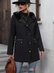 Акція на Куртка жіноча SHEIN GD-00146045 M Чорна від Rozetka
