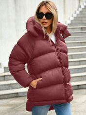 Акція на Куртка жіноча SHEIN GD-00116783 XS Бордова від Rozetka