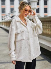 Акція на Куртка жіноча SHEIN GD-00153310 XS Біла від Rozetka