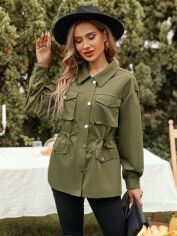 Акція на Куртка жіноча SHEIN GD-00149256 S Хакі від Rozetka