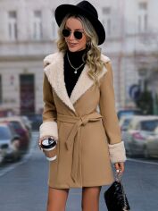 Акція на Пальто жіноче SHEIN GD-00099955 S Світло-бежеве від Rozetka