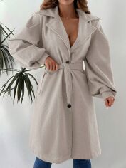 Акція на Пальто жіноче SHEIN GD-00097056 S Світло-бежеве від Rozetka