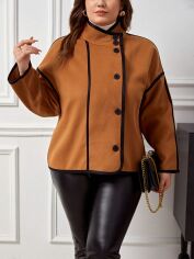 Акція на Пальто жіноче SHEIN GD-00139025 3XL Коричневе від Rozetka