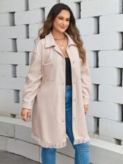 Акція на Пальто жіноче SHEIN GD-00139030 3XL Світло-бежеве від Rozetka