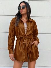 Акція на Пальто жіноче SHEIN GD-00118016 M Коричневе від Rozetka