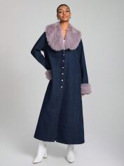 Акція на Пальто жіноче SHEIN GD-00149192 S Темно-синє від Rozetka