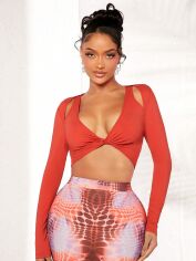Акція на Топ жіночий SHEIN GD-00142778 L Теракотовий від Rozetka