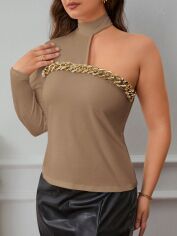 Акція на Топ жіночий SHEIN GD-00136989 XL Бежевий від Rozetka