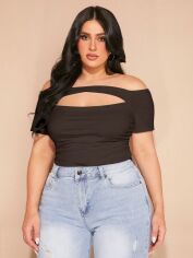 Акція на Топ жіночий SHEIN GD-00137334 XL Коричневий від Rozetka