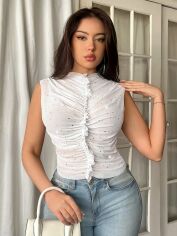 Акція на Топ жіночий SHEIN GD-00150626 S Білий від Rozetka