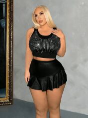 Акція на Топ жіночий SHEIN GD-00139265 3XL Чорний від Rozetka