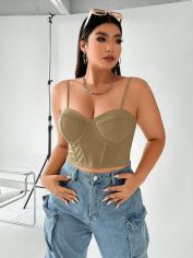 Акція на Топ жіночий SHEIN GD-00139358 3XL Світло-бежевий від Rozetka